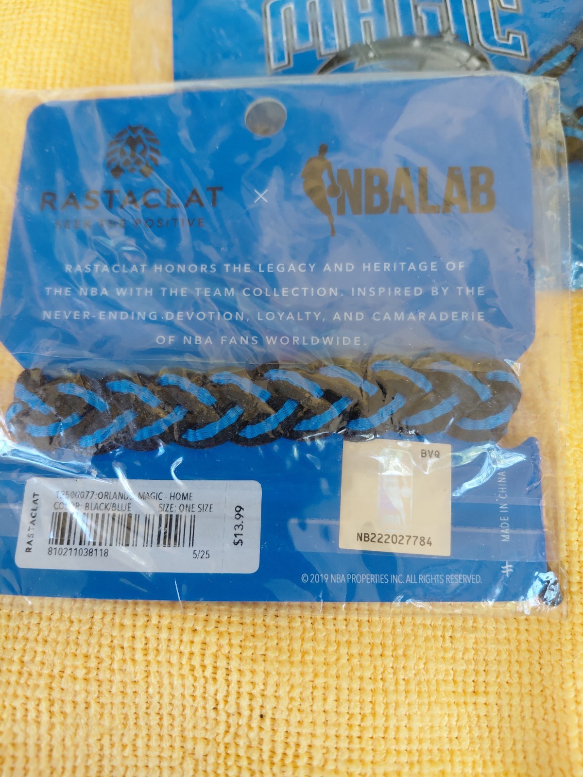 Rastaclat Basketball Orlando Magic Braided Bracelet – Black & Blue Lot Of 3