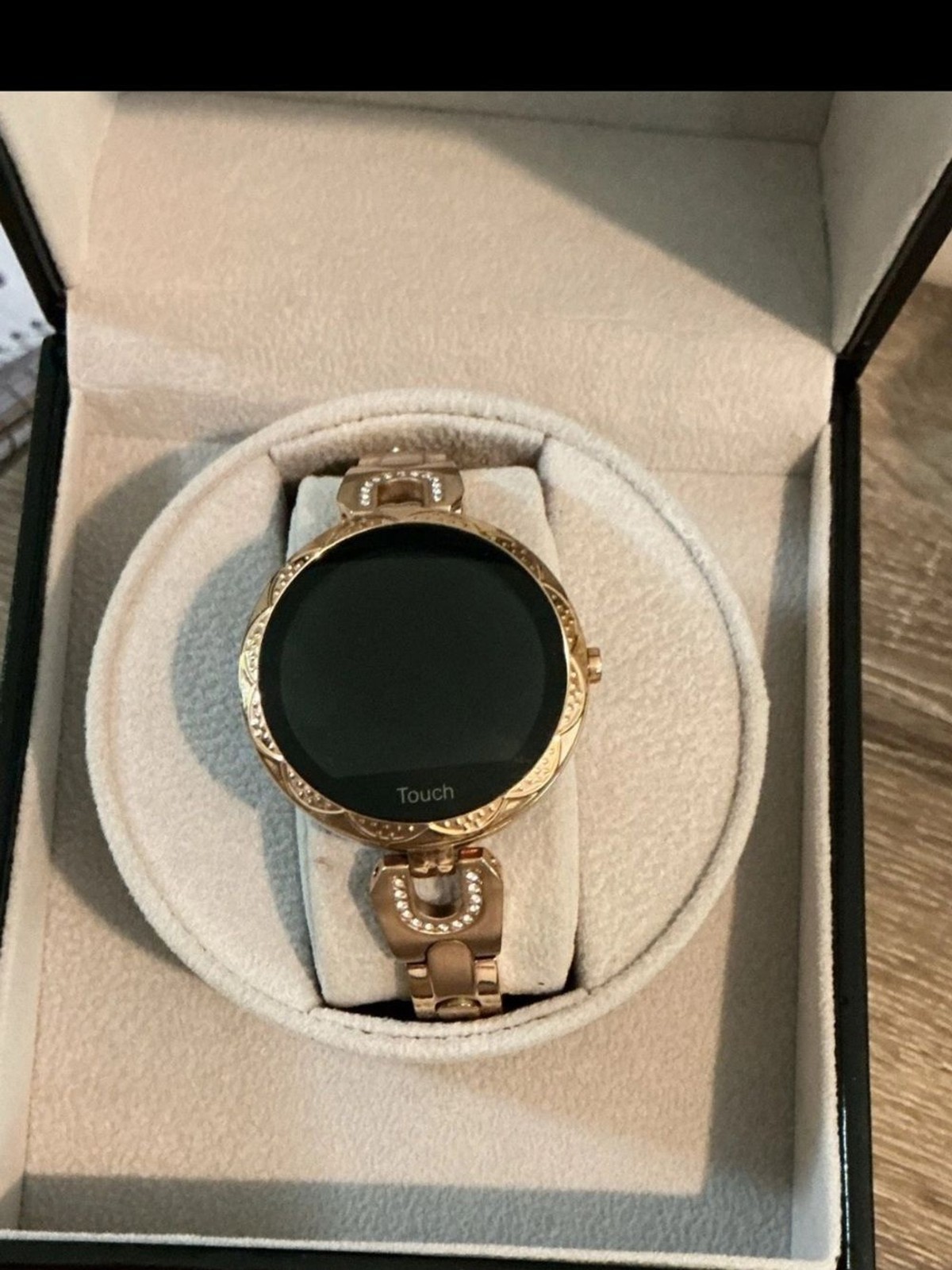 Rose Gold Smart Bracelet Watch Rhinestone Touch Screen Fitness Tracker w/ Box
