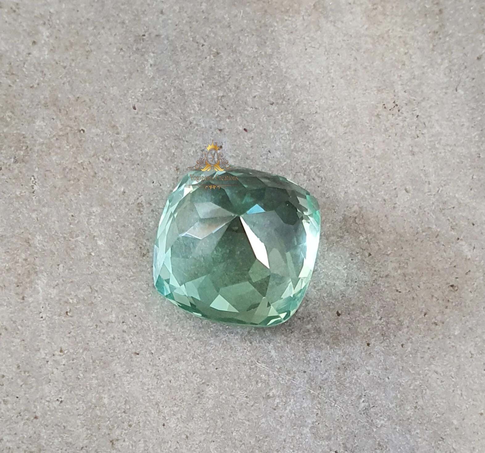 Certified 10.00 Ct Flawless Lagoon Green Tourmaline Cushion Cut Loose Gemstone