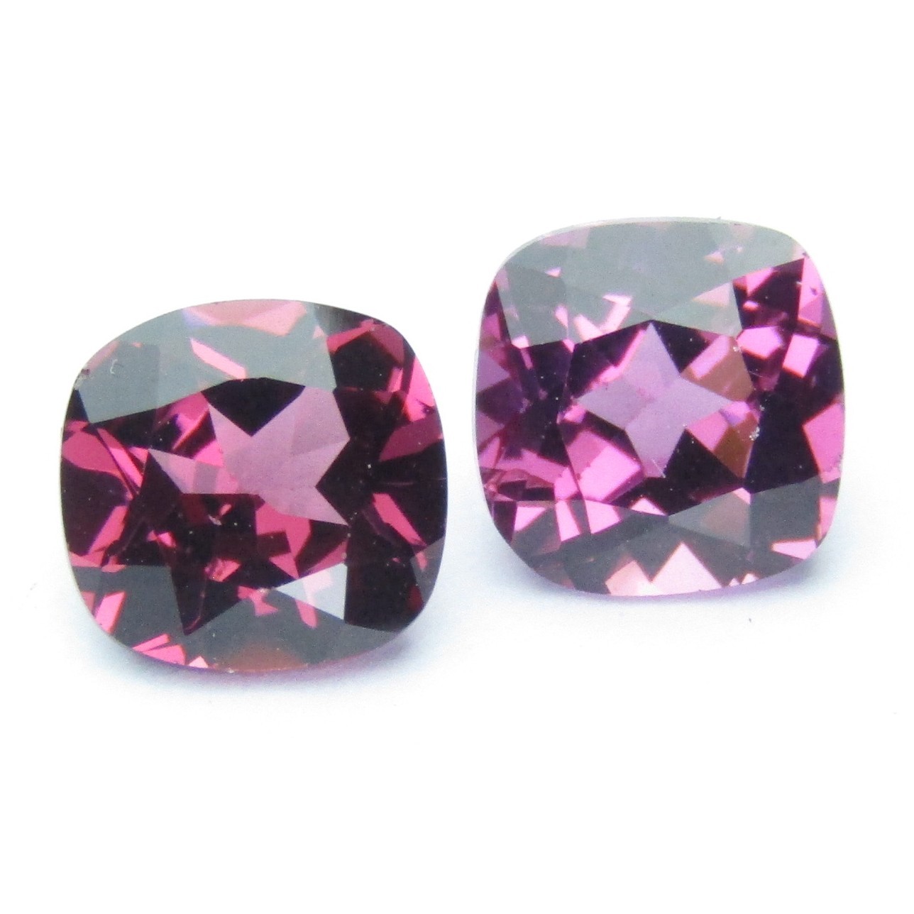 2.65Cts Striking Natural Rhodolite Garnet 6mm Cushion Pair Tanzania Gemstones
