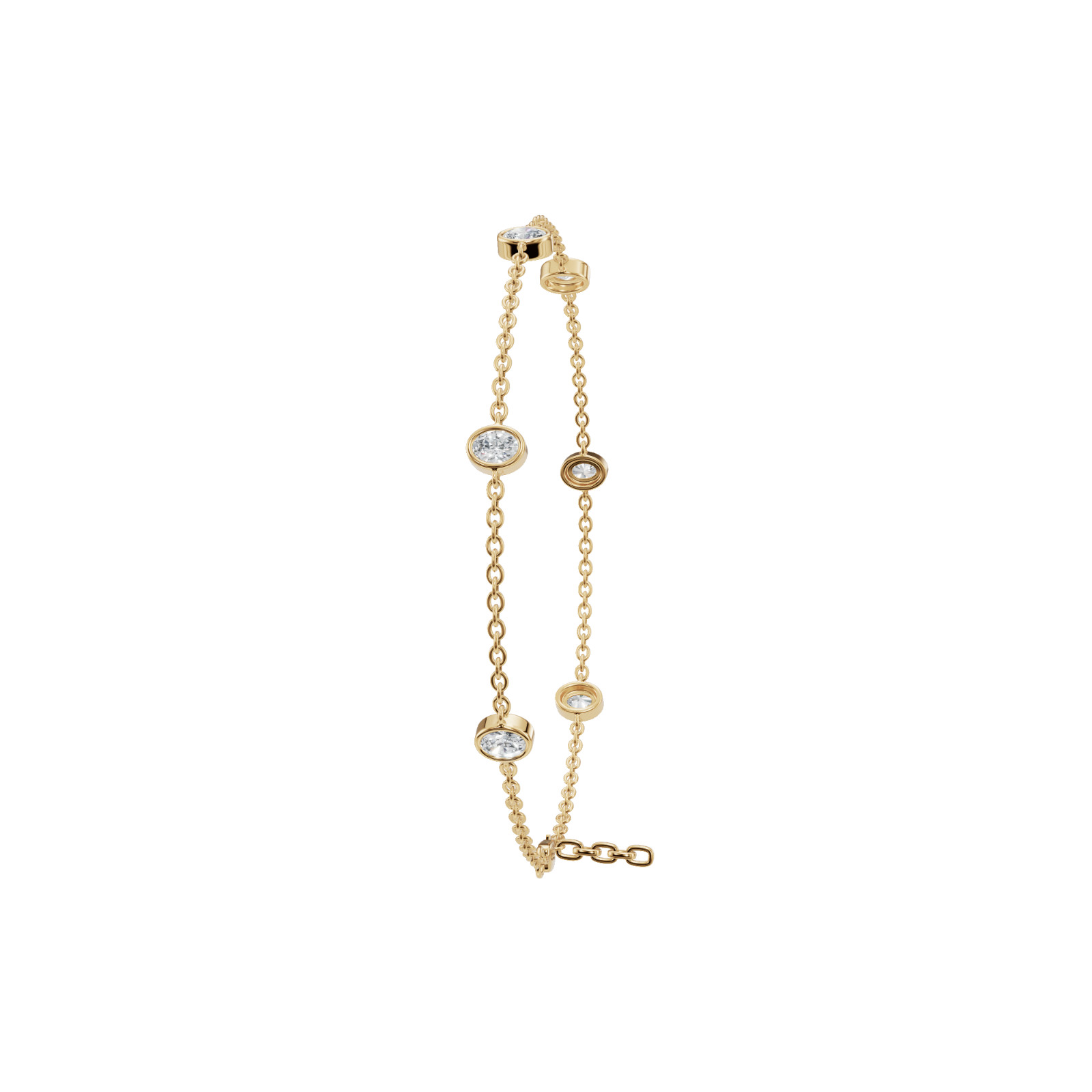 Eterna Glow Oval Lab Grown Diamond Dainty Charm Cluster Bracelet