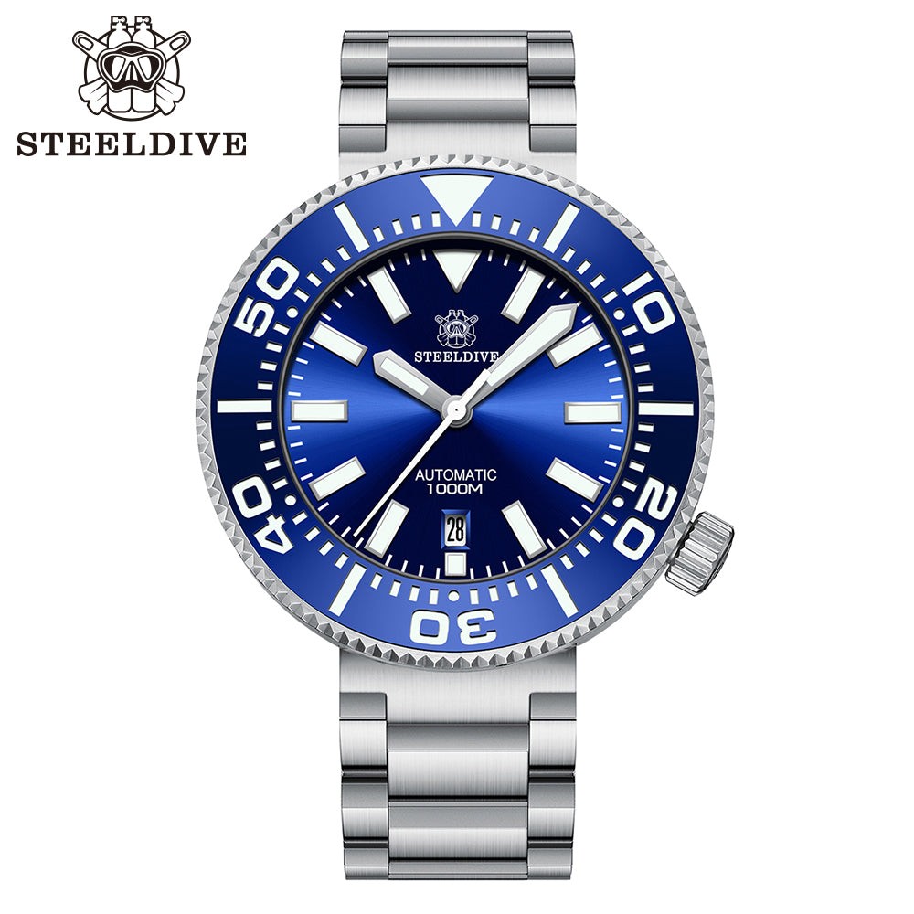 STEELDIVE SD1976P Mens 48mm 1000M Automatic Dive Watch NH35 Sapphire Steel