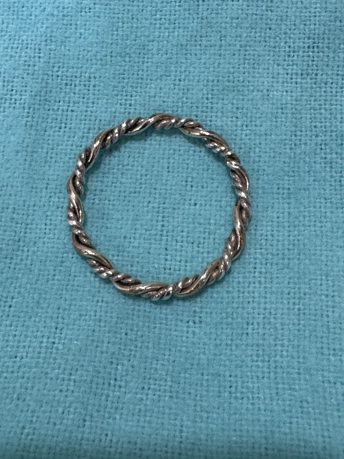 Vintage tiny sliver and gold twisted Ring and Mother of Pearl Pure Brass Box