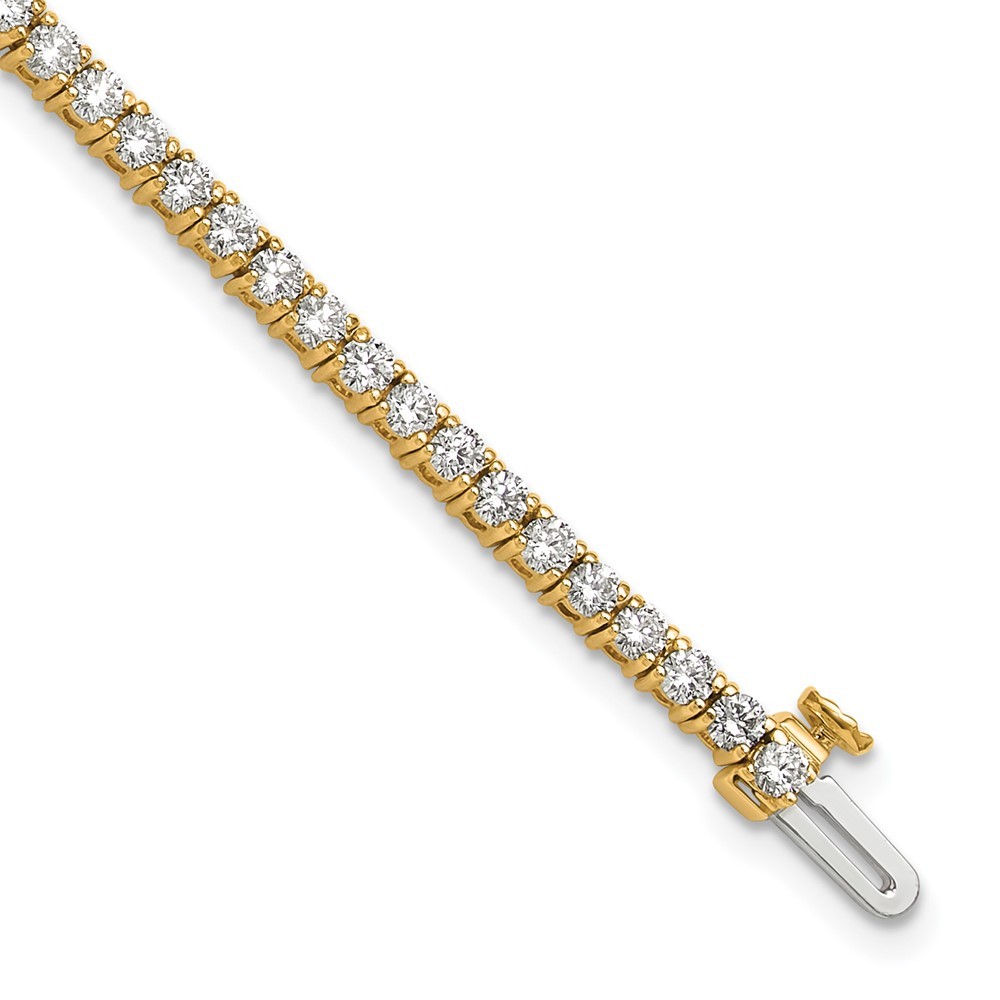 14k Yellow Gold 2 3/4 Ct Lab Grown Diamond Complete Tennis Bracelet 7″ 7.82gm
