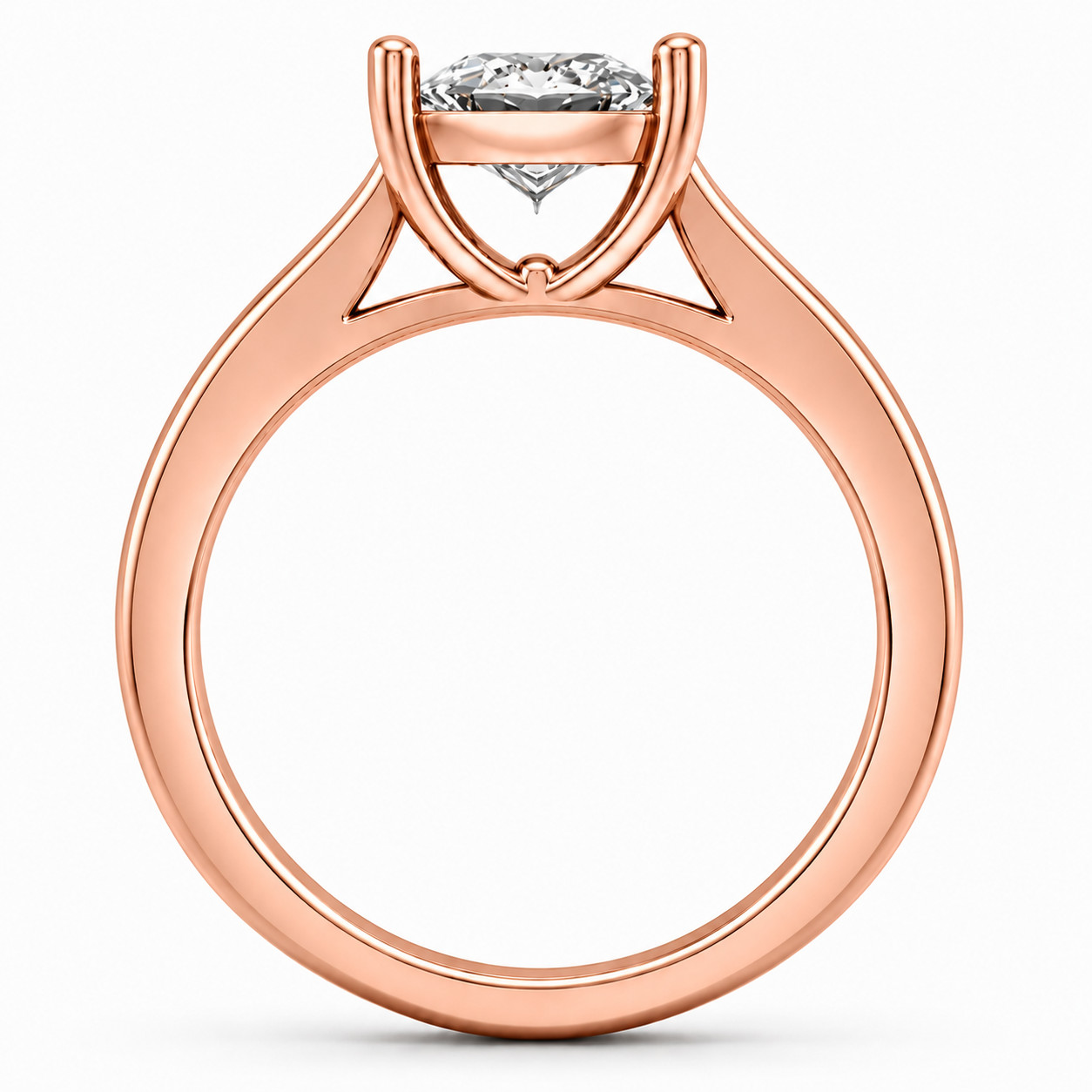 1.00 Ct Princess Cut Moissanite Solitaire Engagement Ring in 10K Gold for Women