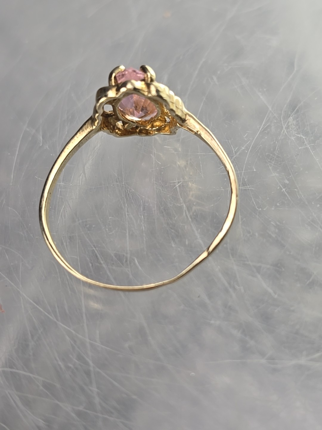 Pink Ice Marquise Solitaire Stamped 417m Size 8.5