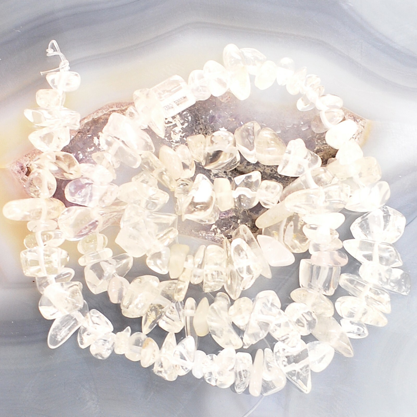 Natural Gemstones Clear Crystal Quartz Chip Beads 32″ Full Strand Jewelry Making