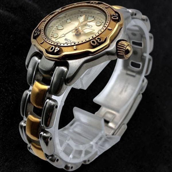 SEIKO Scuba Diver 200m Quartz 38mm Divers Watch Water Resistant 20 ATM Used JP