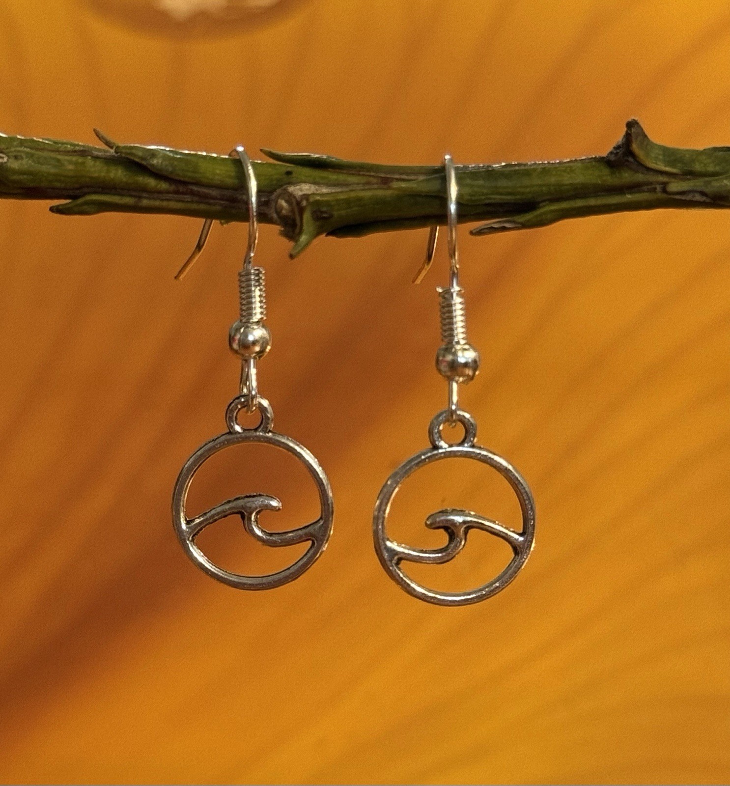 Dangly Wave Hook Earrings