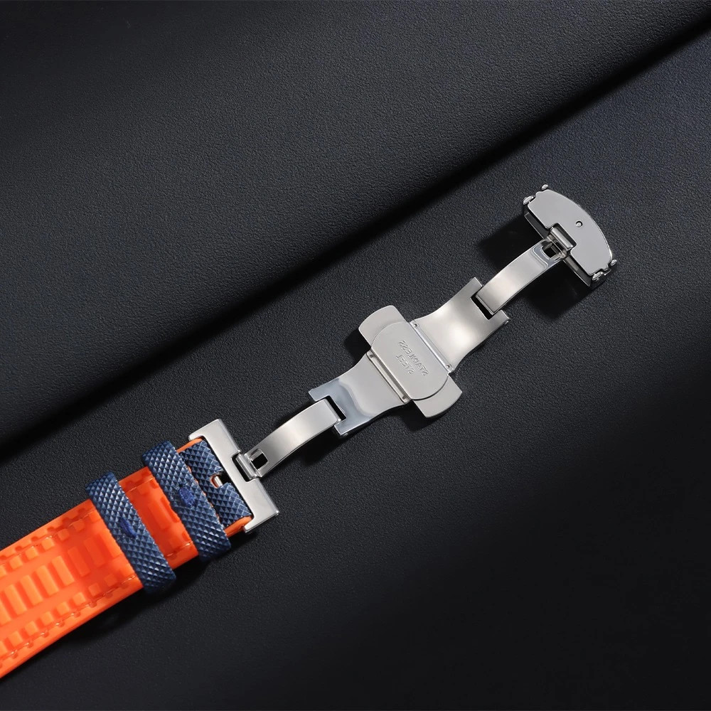 Nylon Rubber Strap 20-22mm Butterfly Buckle for IWC Tudor Seiko