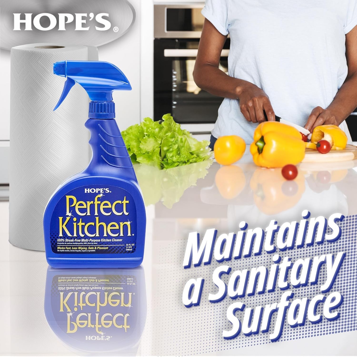 HOPE’S Perfect Kitchen Cleaner Spray – 32 Oz No-Residue All Purpose Cleaning…