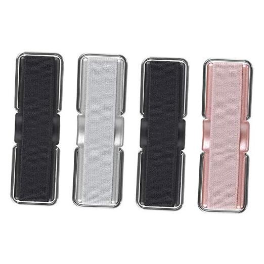 Phone Strap, 4 Pcs Phone Finger Holder Back of Black,Black,Silver,Rose Gold