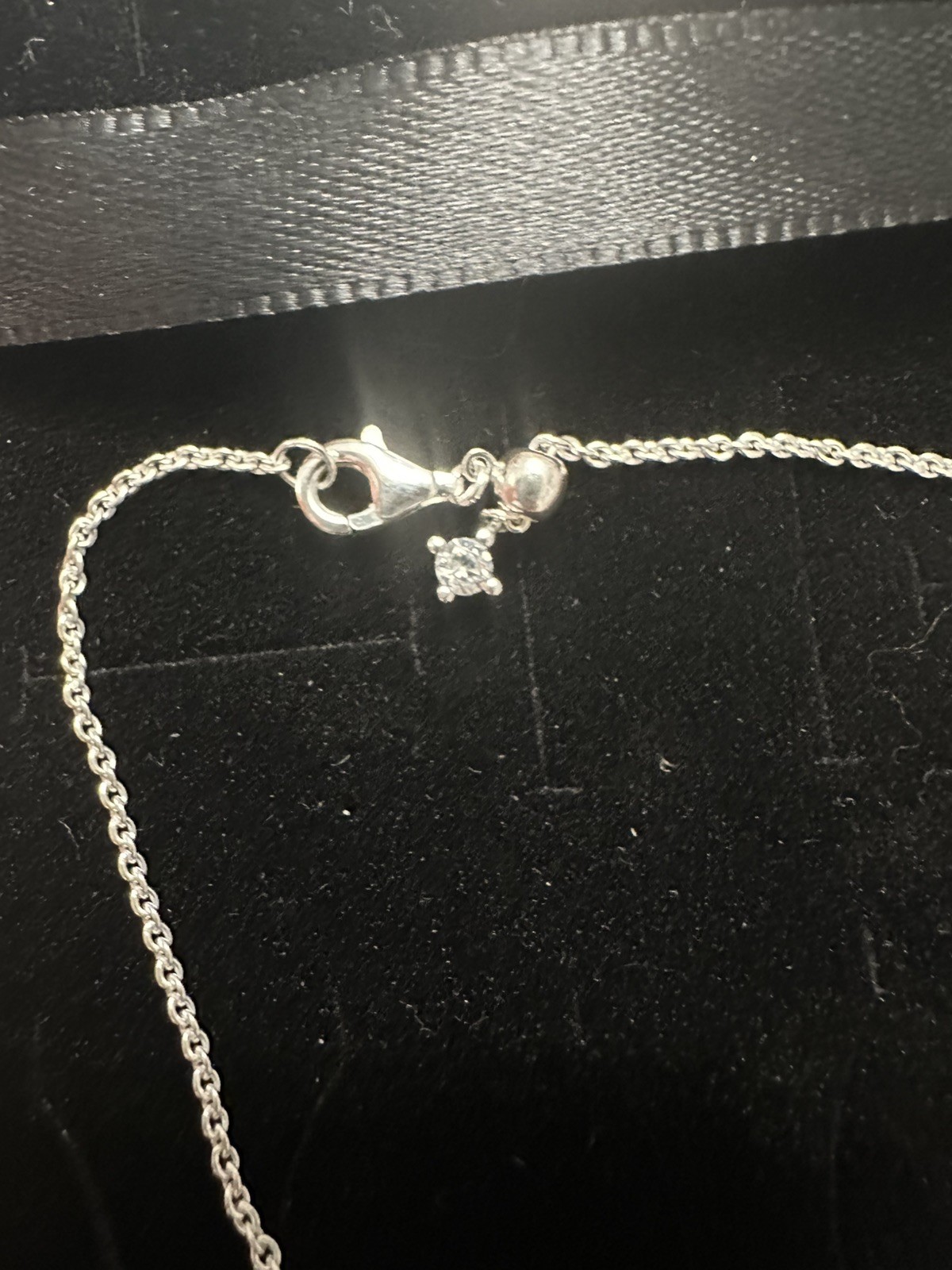 Pandora Sterling Silver Pink Bow Bracelet Adjustable In Length with Box 18cm