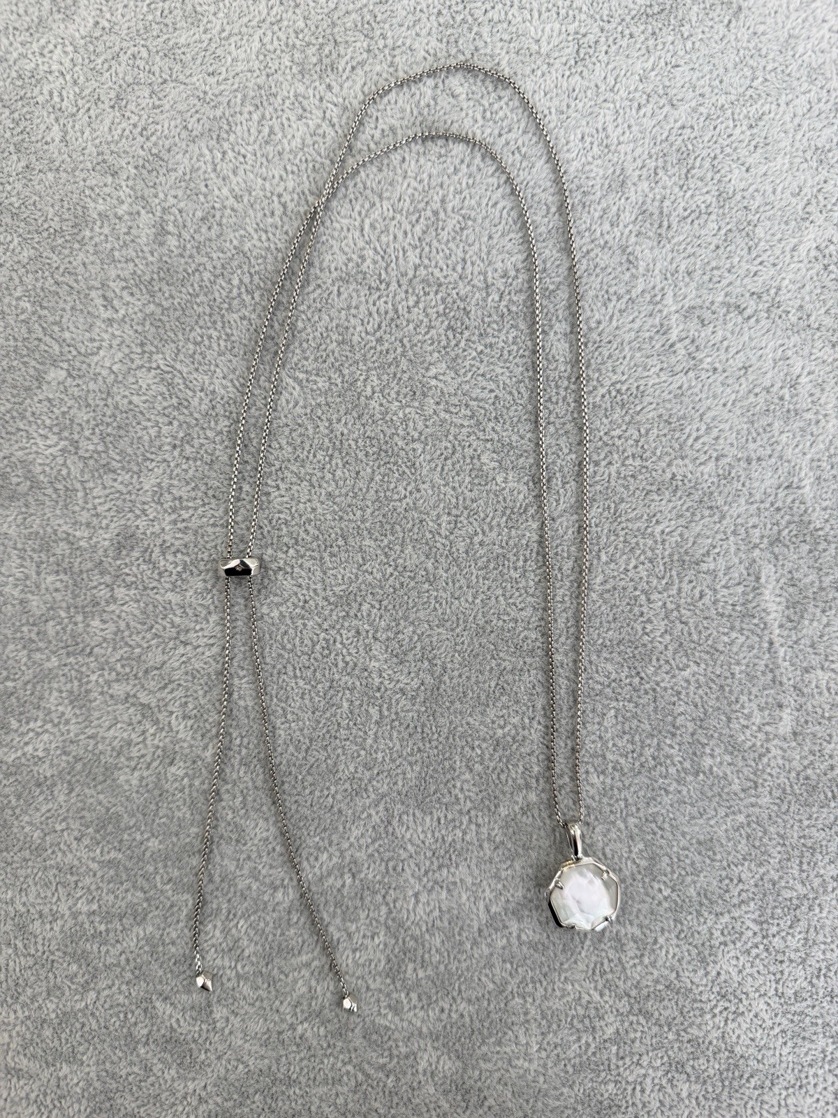 White House Black Market Mother Of Pearl Octagon Pendant Necklace