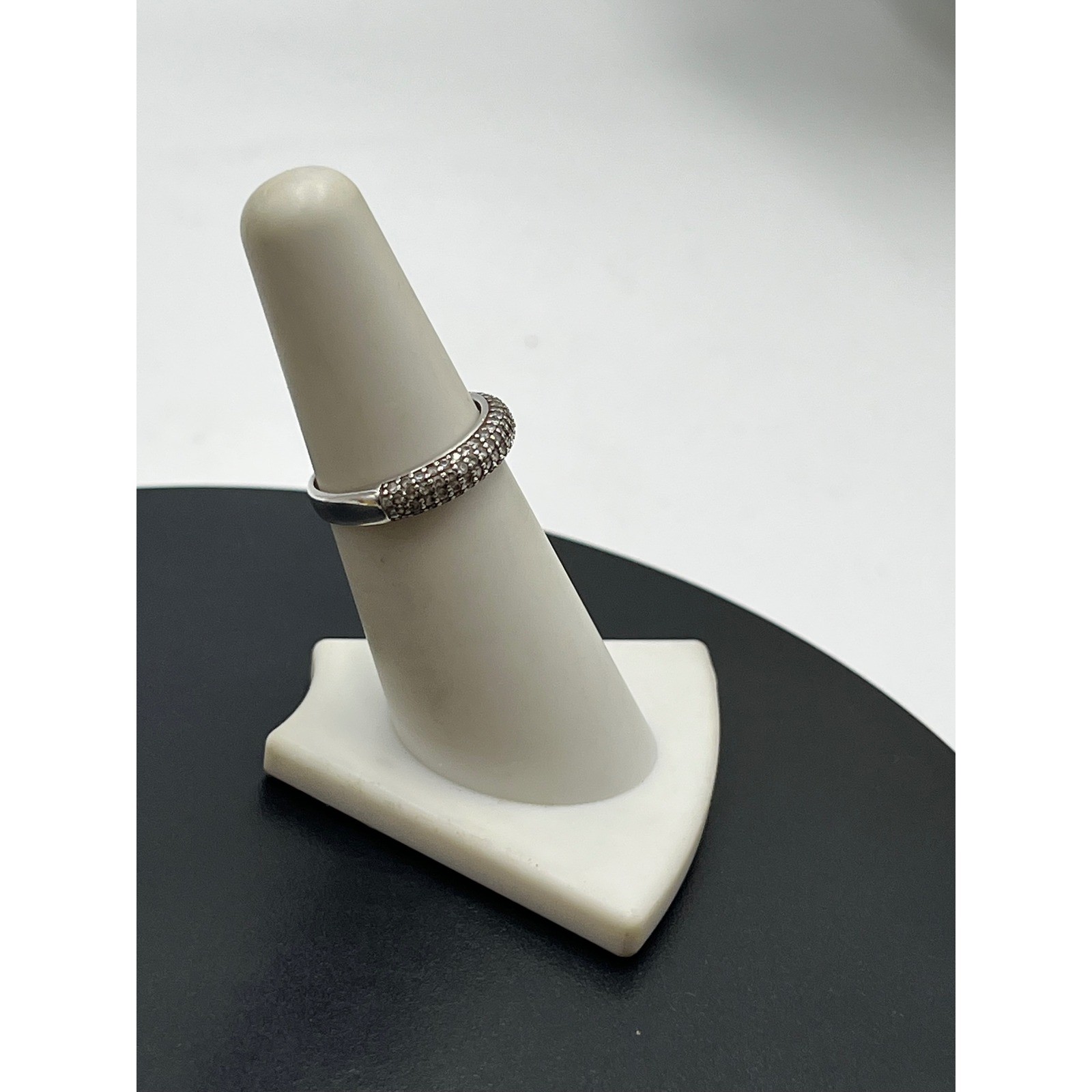 FZN Fuzion Creations Vintage Designer Cubic Zirconia Sterling Silver Ring sz 6.5