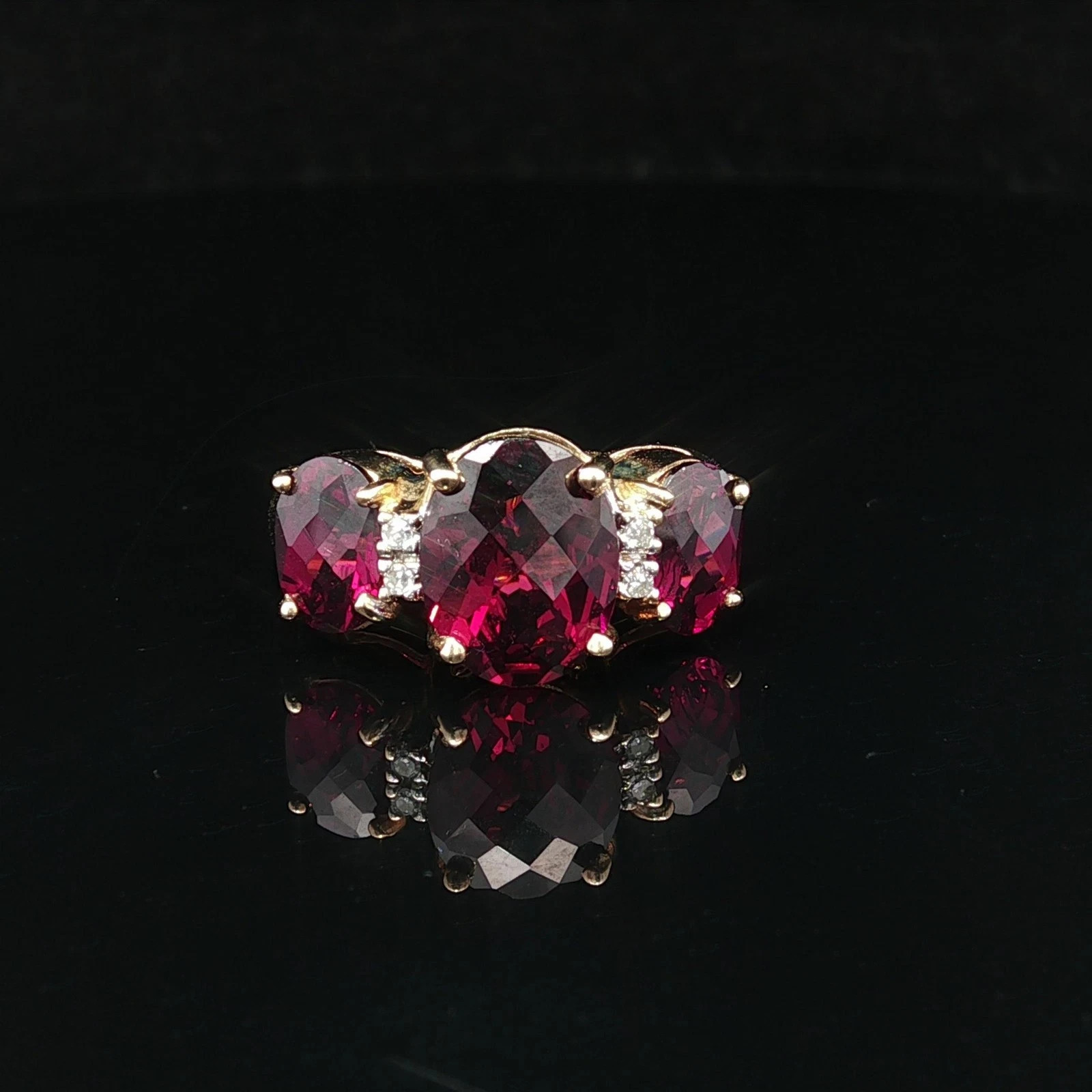 3.00 Ct Oval Cut Natural Ruby & Diamond Anniversary Gift Ring 14K Yellow Gold 7