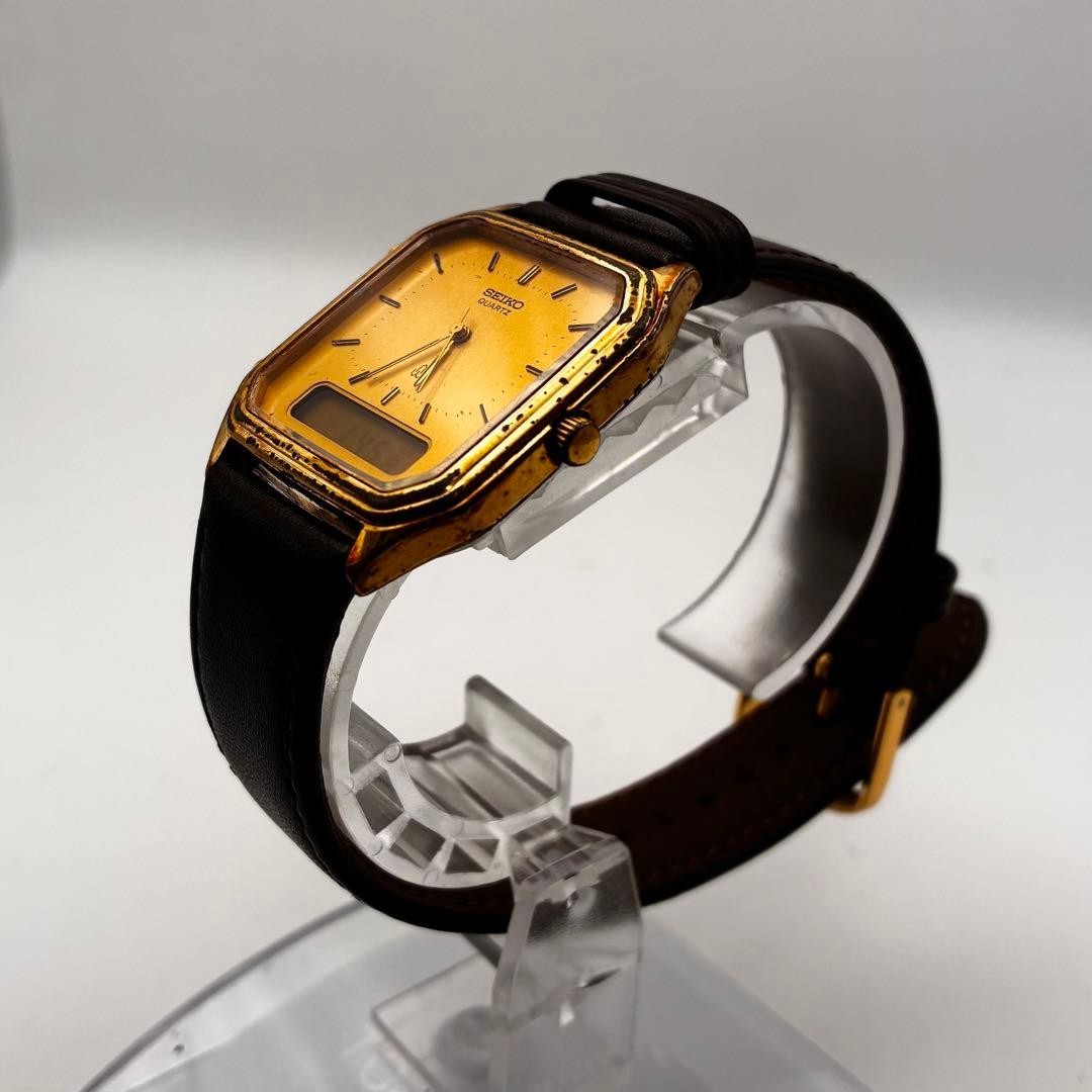 [Working Condition] SEIKO Hybrid Octagon H449-5070 Analog-Digital TV