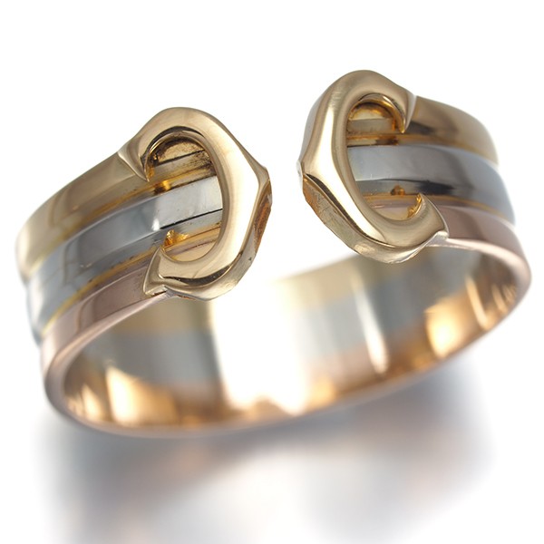 Cartier Ring 2C Double C K18YG/WG/PG US 6 Jewelry
