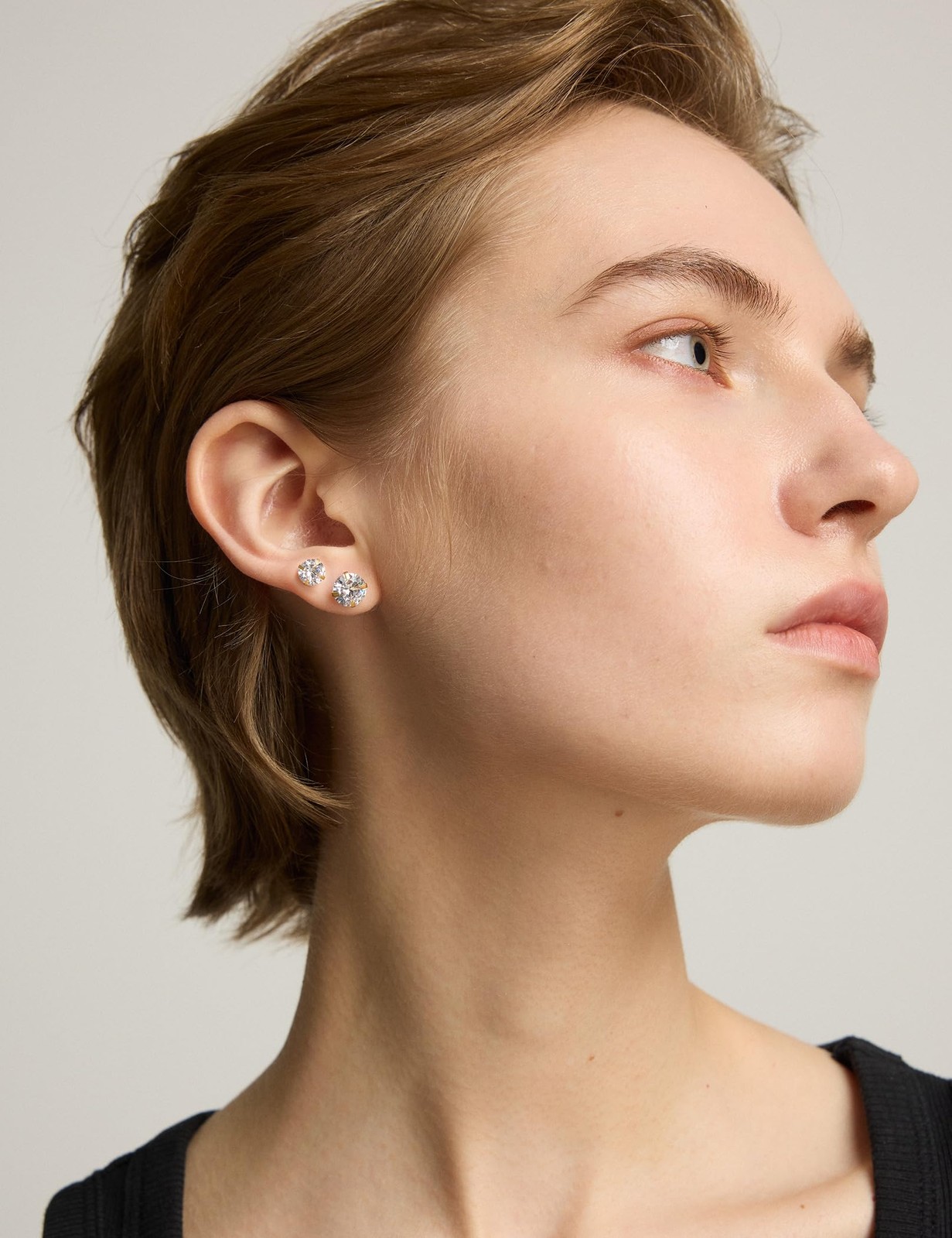 6 Pairs Stud Earrings Hypoallergenic 3mm/4mm/5mm/6mm/7mm/8mm, A-002-gold