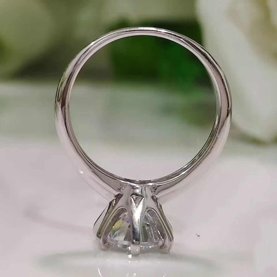 Certified 2.50 Ct. White Round Treated Diamond Solitaire Ring in 925 Silver