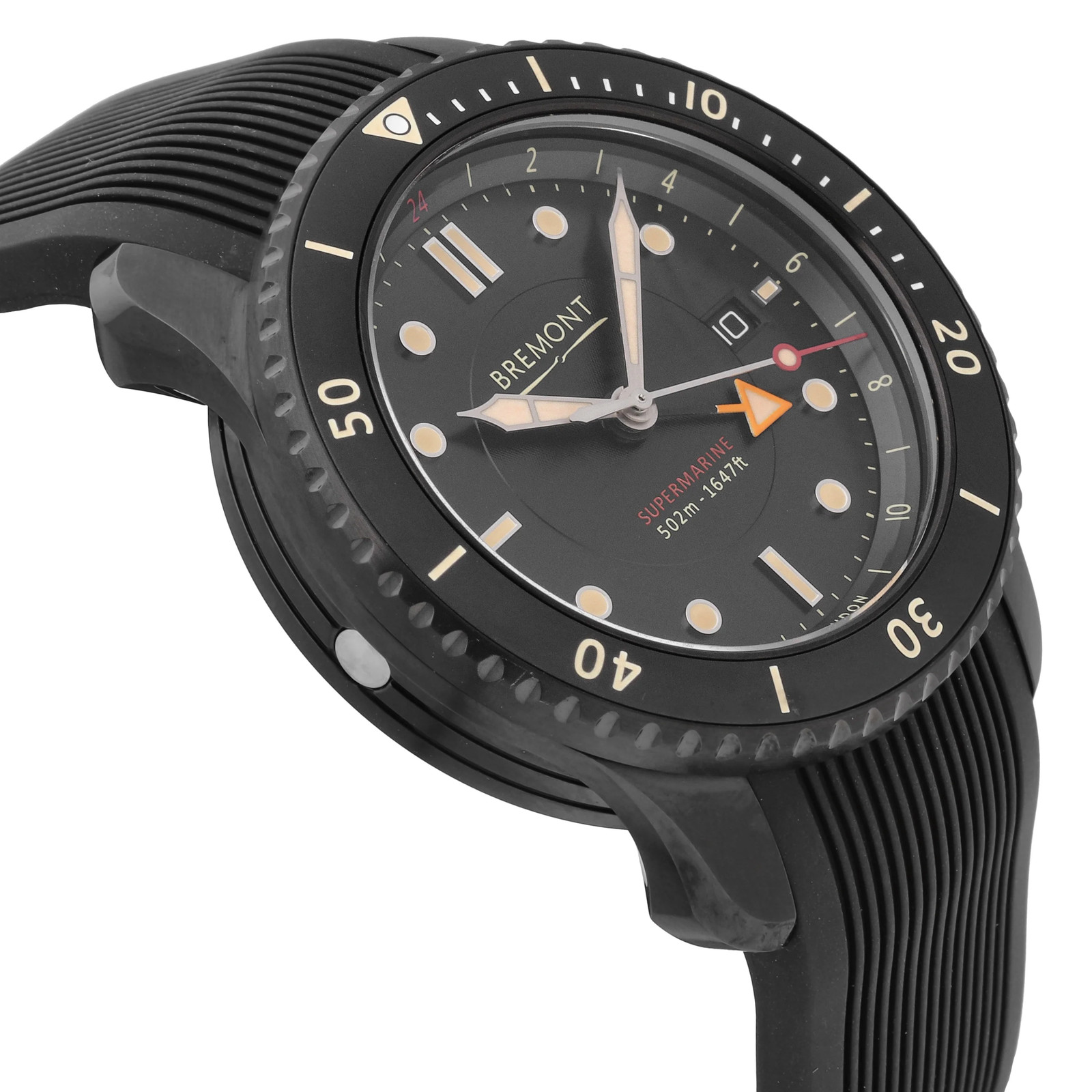 Bremont Supermarine S502 Jet Black Dial 43mm Automatic Men’s Watch S502-JET-R-S