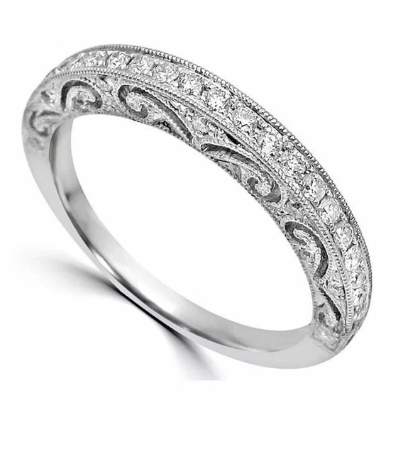 2Ct Round Cut Moissanite Women’s Wedding Ring 14k White Gold Plated