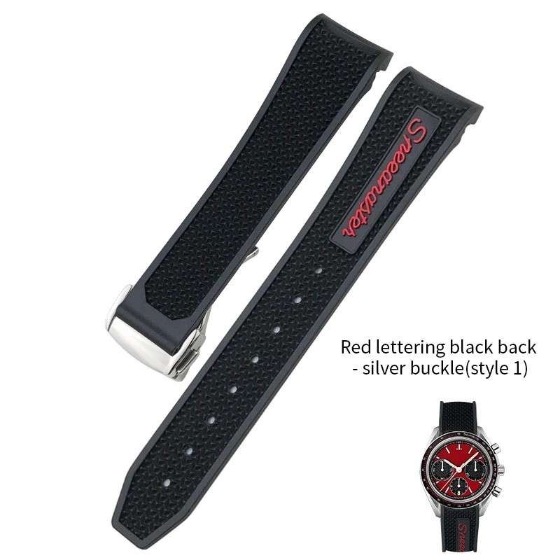 18mm 19mm 20mm 21mm Rubber Watch Band Strap Fits Omega Speedmaster MoonSwatch