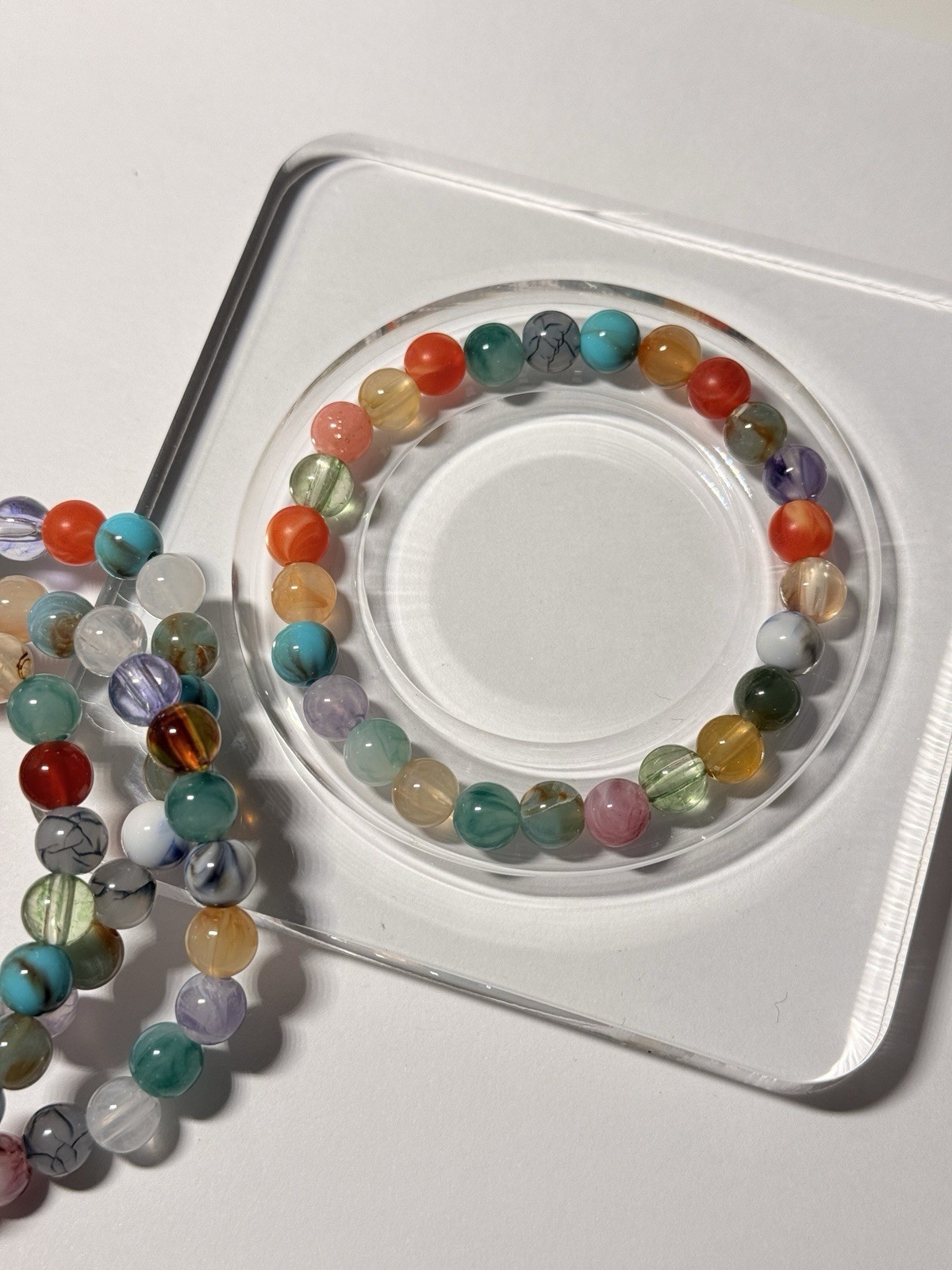 Handmade acrylic special stone design stretchy Bracelet friendship gift for her