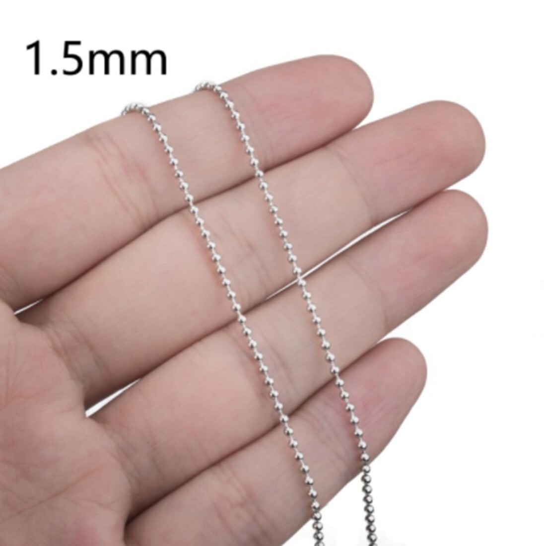 USA Stock Unisexs Stainless Steel Silver Bead Ball Chain Necklace Bracelet 7-28″