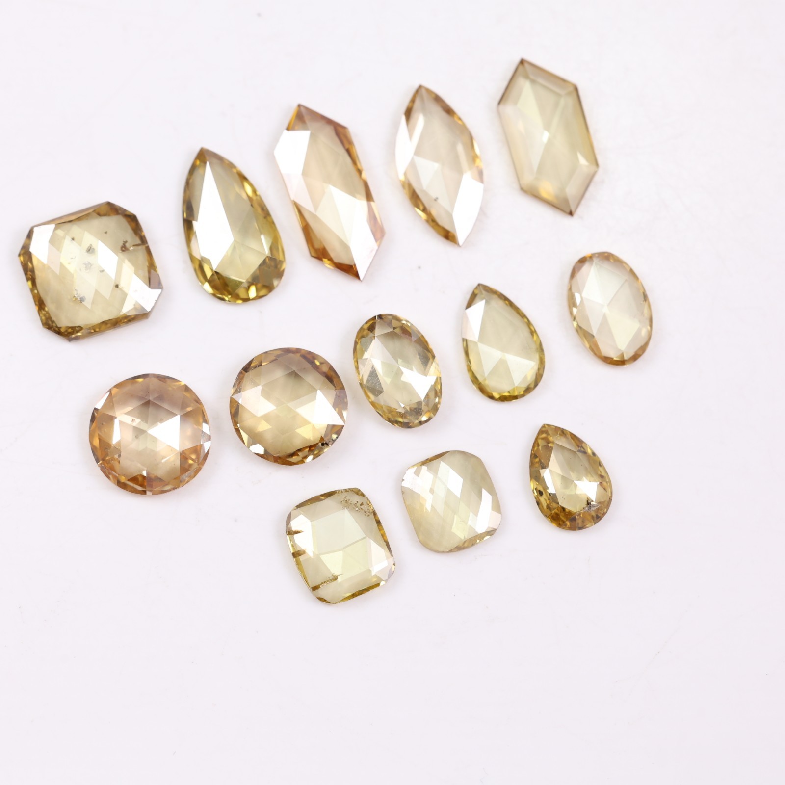 Mixed Shape Champagne Yellow Lab Diamond Loose Sustainable Stone For Fine Ring