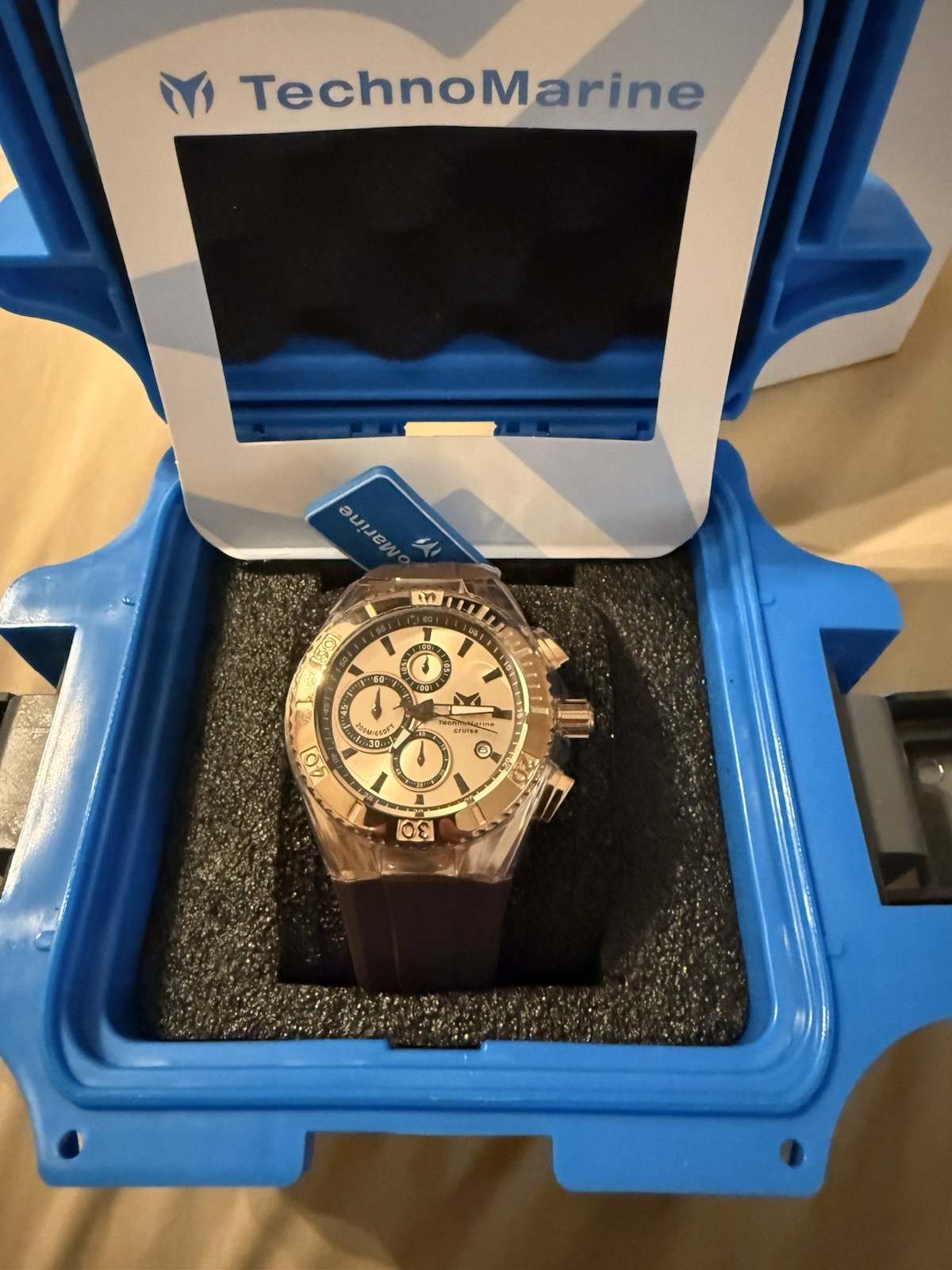 TechnoMarine Cruise Star Men’s Quartz Watch 45mm Rose Gold/Brown TM-115217 NIB