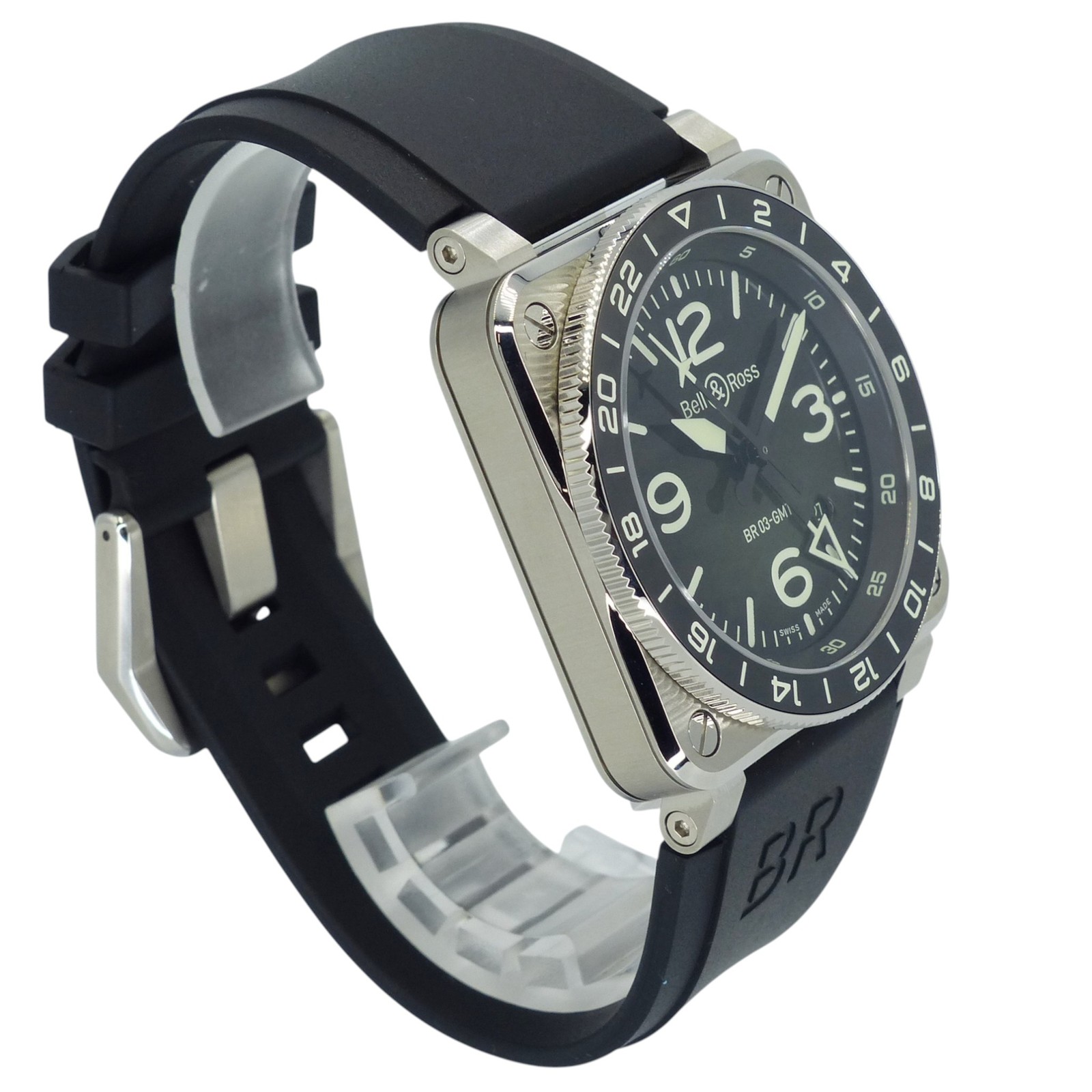 Bell & Ross GMT GREEN LUM BR0393-GN-ST / SRB 42.0mm Automatic #KNW2826