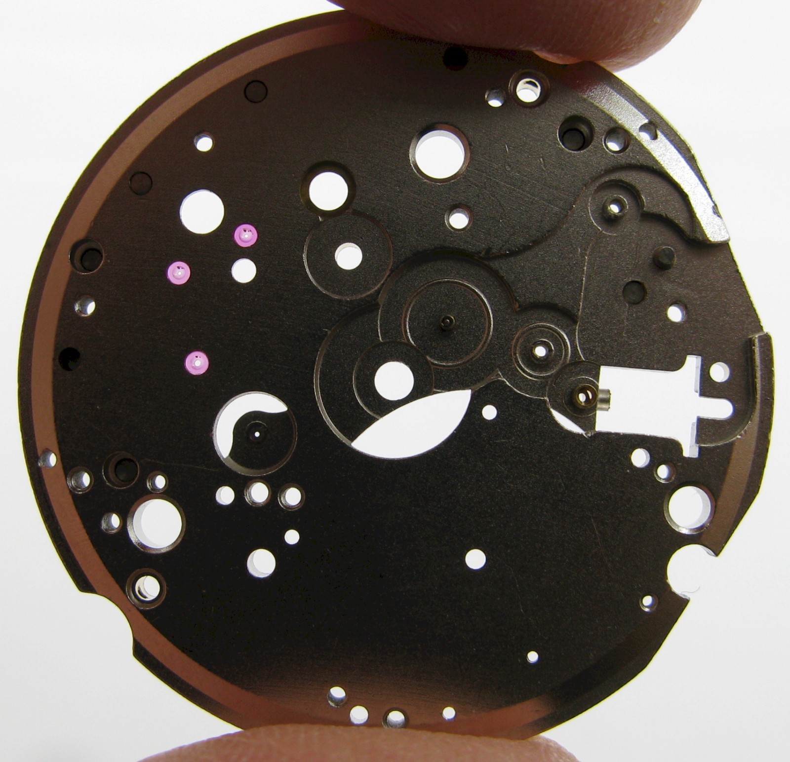 Chronograph watch caliber Valjoux 7733 part #100 INCOMPLETE jeweled main plate