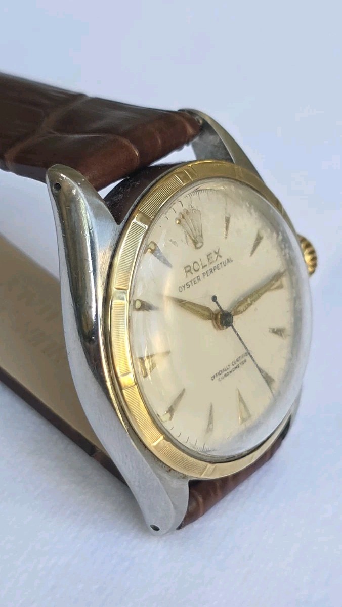 Vintage 1950’s Rolex Oyster Perpetual Ref 6085 Two Tone 34mm Men’s Watch