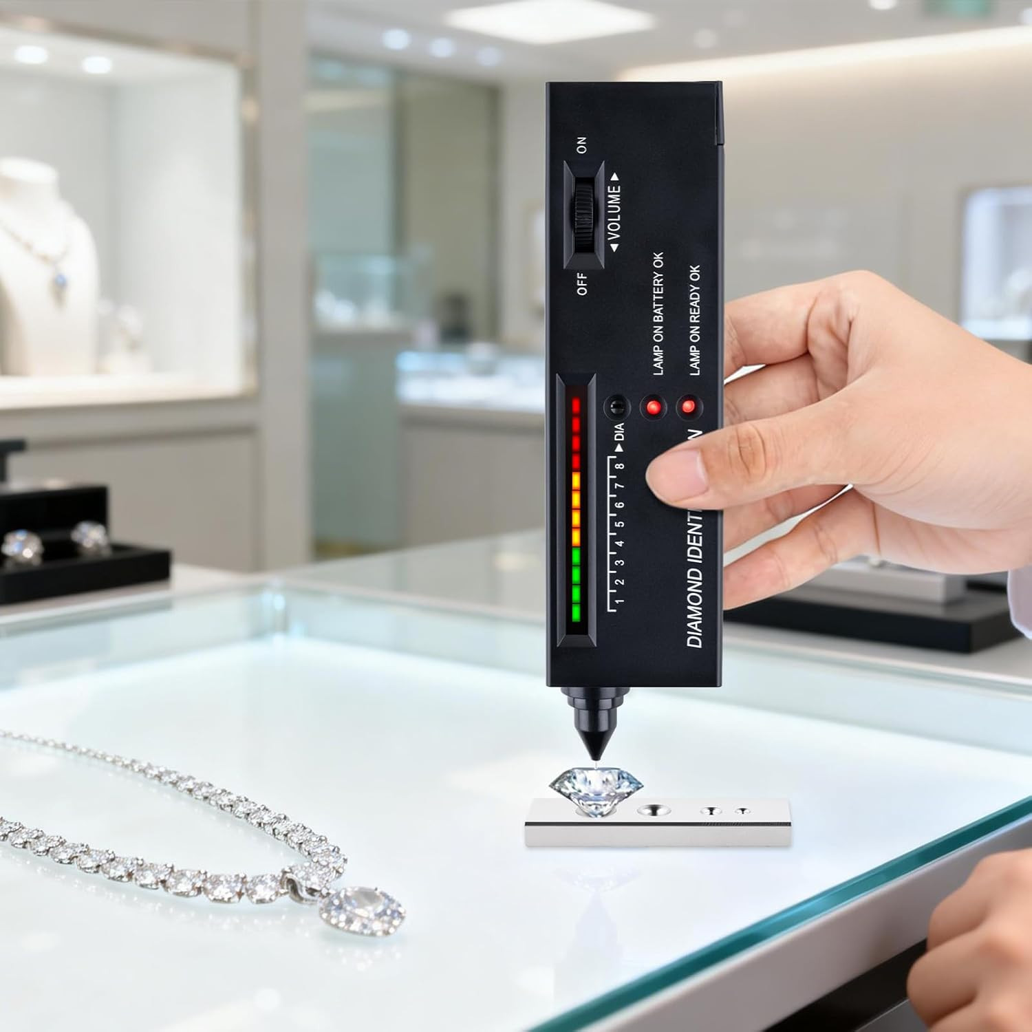 Diamond Tester Pen Gemstone Jewelry Tester High Accuracy Battery Included Tool