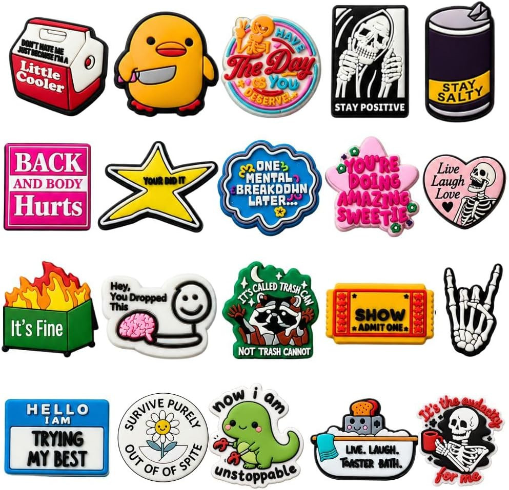 20PC Funny OG Charm Pins Bulk Set Cute Cool Novelty Meme Button Pins