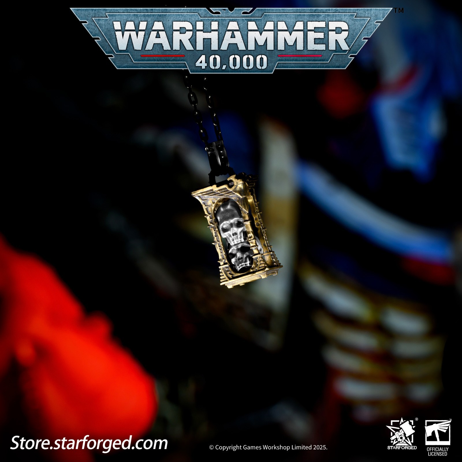 Warhammer 40K Imperium of Man Reliquary of The Pious Necklace Jewelry Accessory