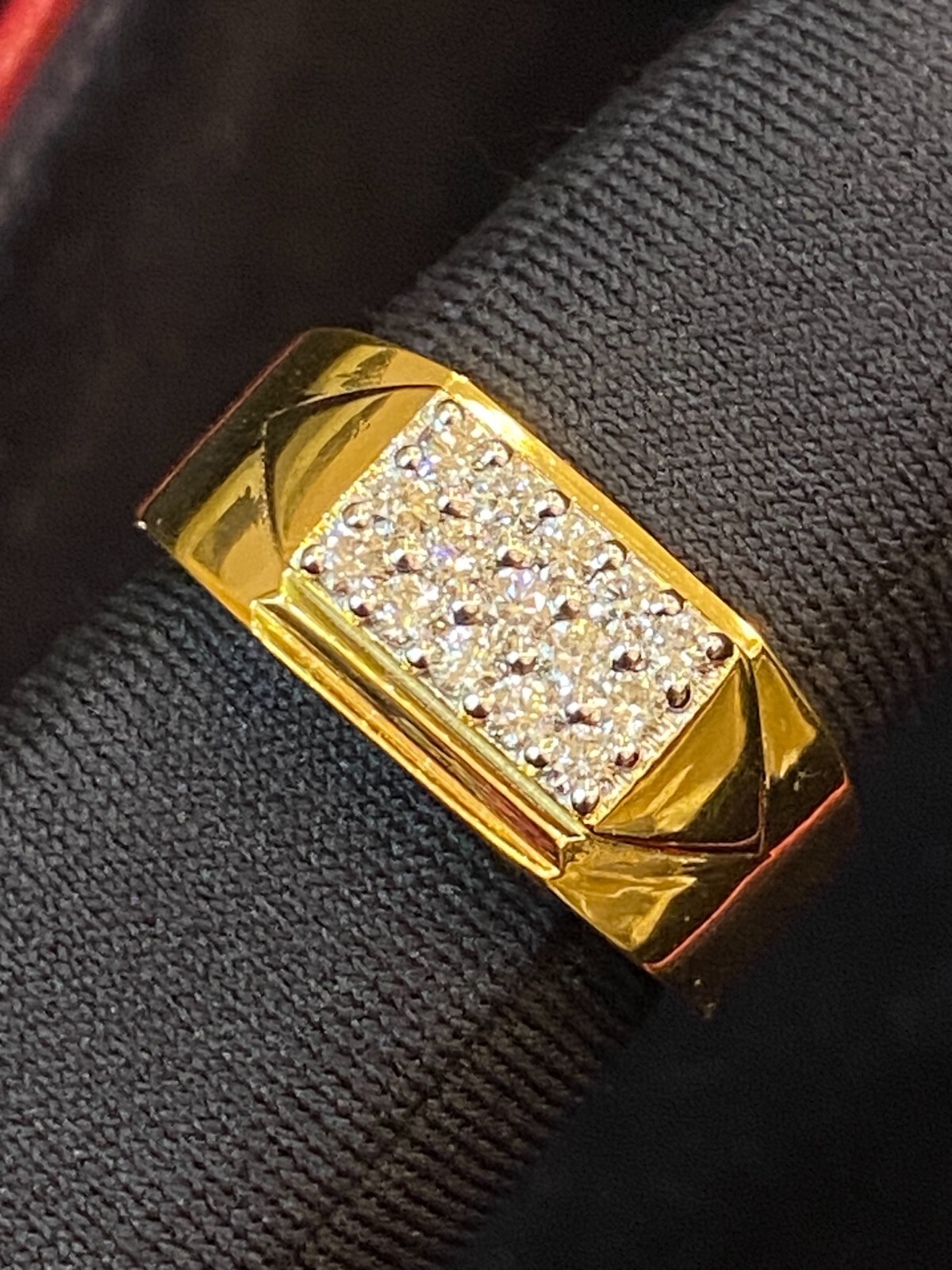 Pave 0.70 Cts Round Brilliant Diamonds Men’s Anniversary Band Ring In 14K Gold