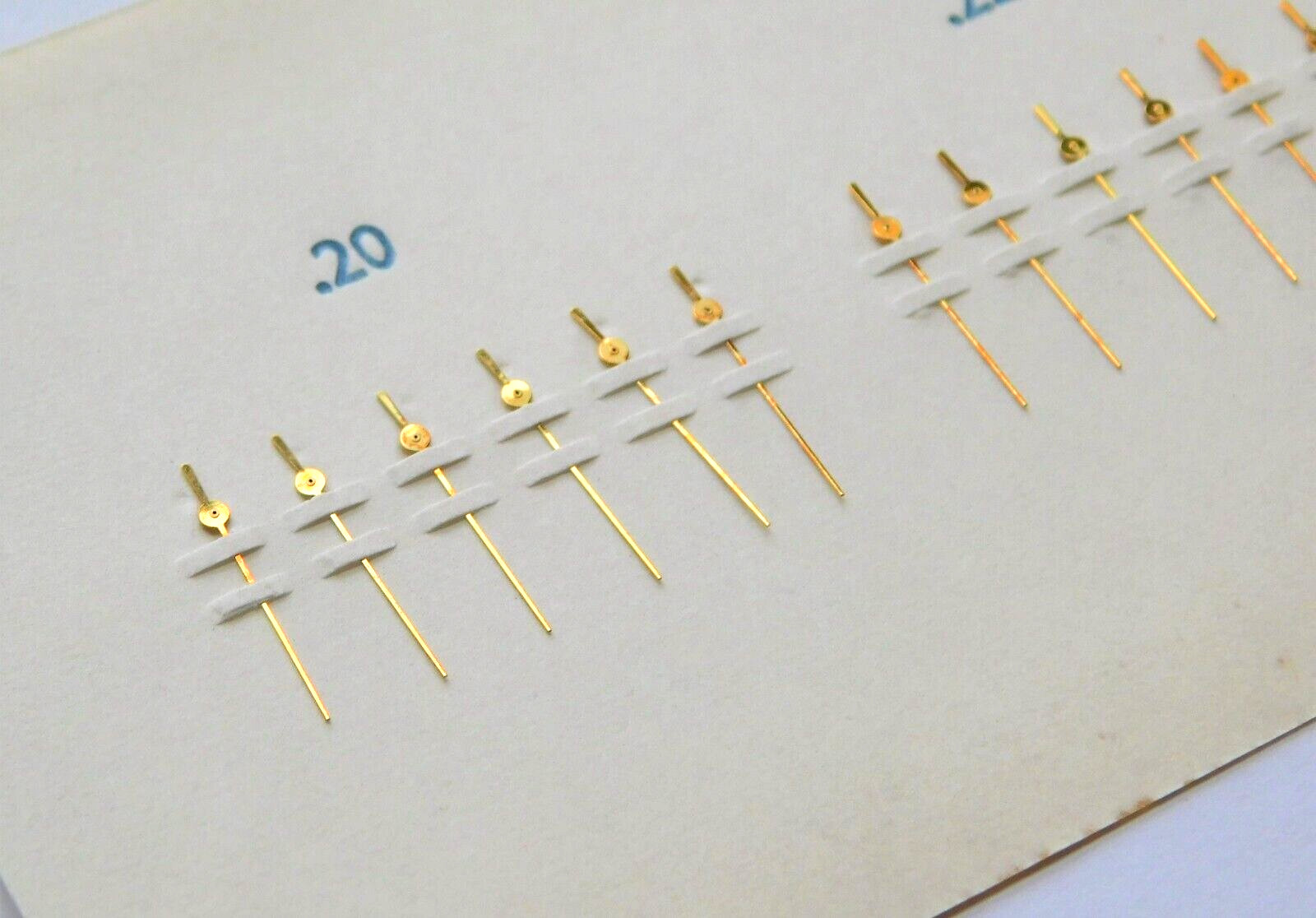 Vintage Sweep Second Hands Gold 11.00mm 12 pieces Swiss made x 1 card