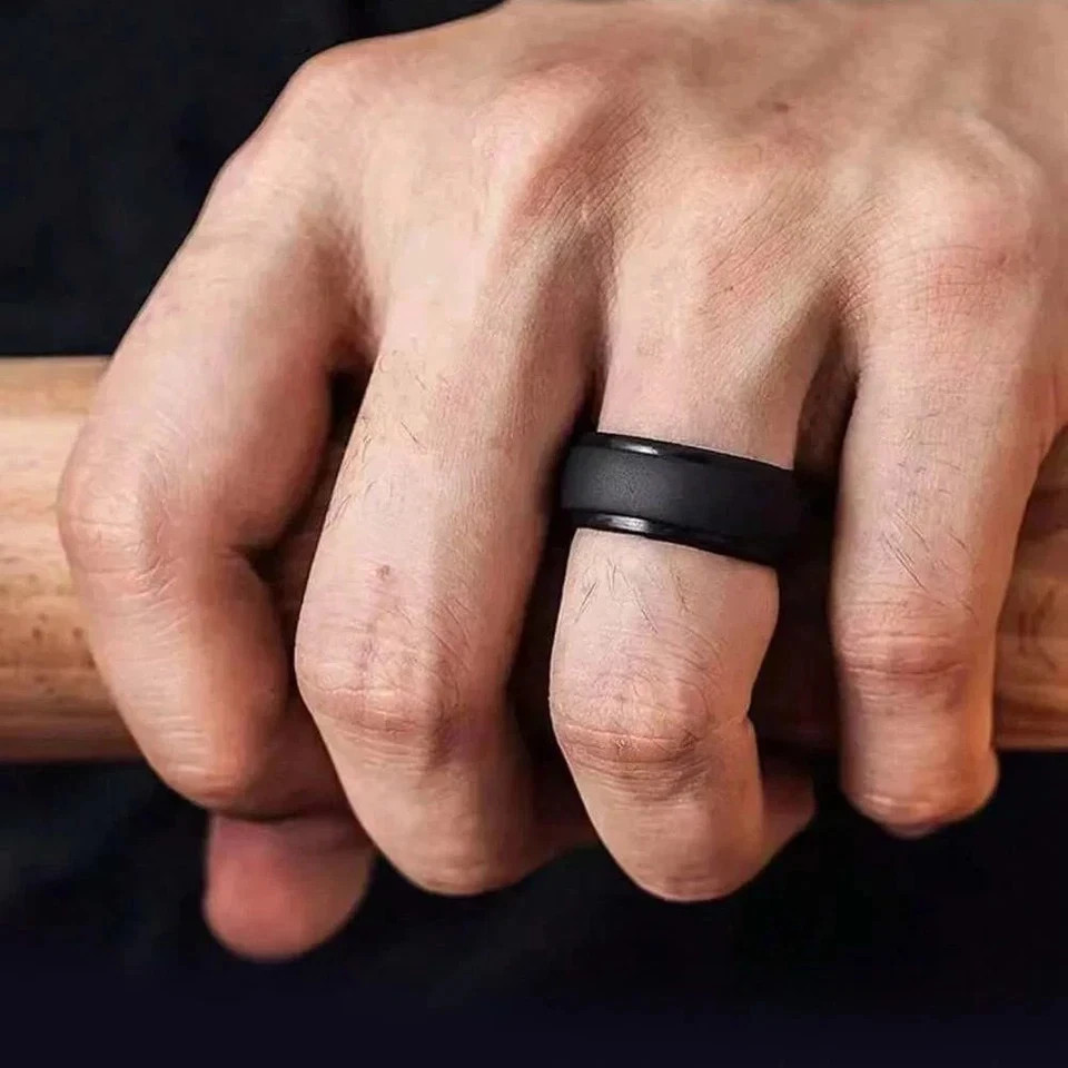Silicone Flexible Wedding Ring Engagement Rubber Band Sport Gym Men Women