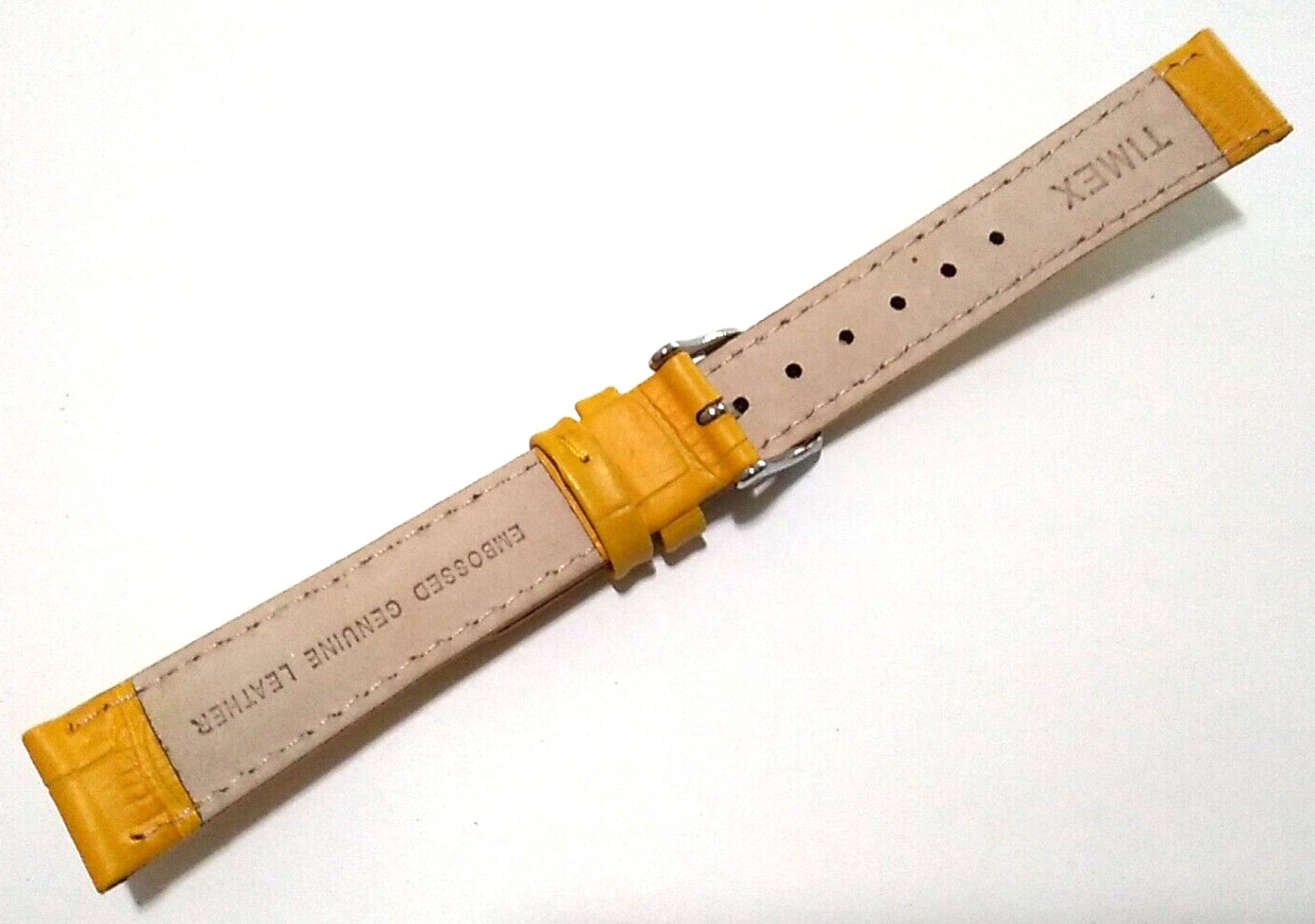 16mm Regular Timex Padded Mustard Yellow Bamboo Crocodile Grain Watch Band Strap