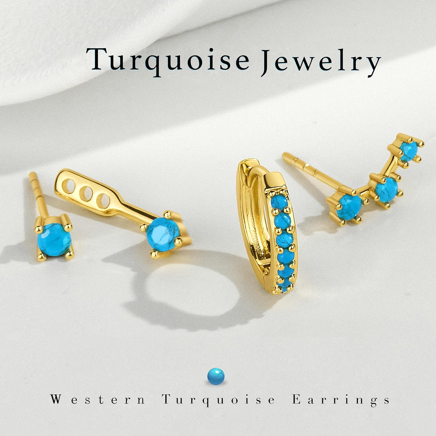 3 Pairs Dainty Small Earrings Set for Women Trendy, Birthstone Stud Huggie Hoop