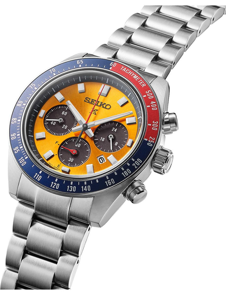 Seiko Prospex Speedtimer “Pogue” Orange Dial Stainless Steel Watch SSC947