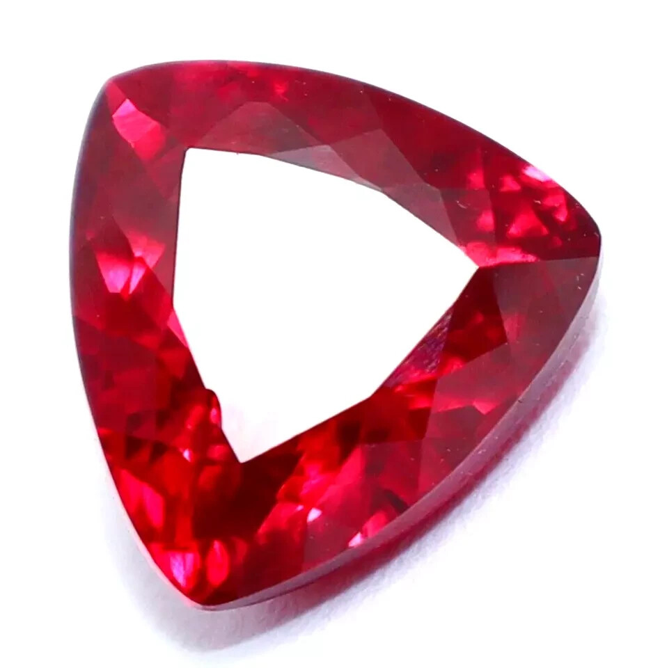 Certified Natural Red Ruby 6.80 Ct Trillion Shape Loose Gemstone With Free Gift