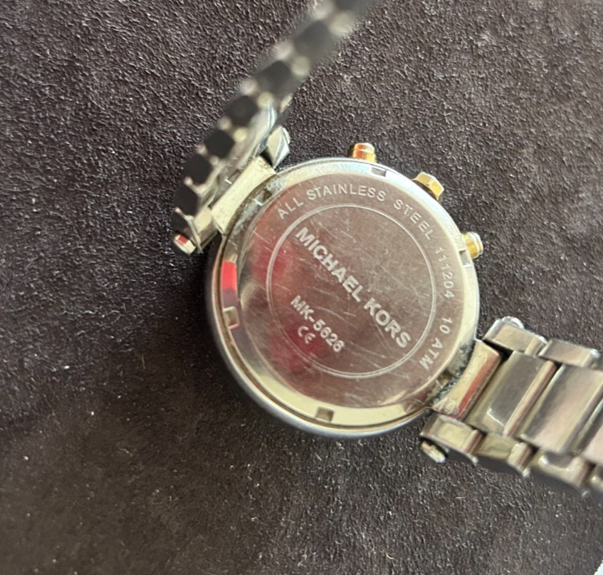 Michael Kors Parker Two-Tone Chronograph Watch MK5626 Crystal Bezel Read