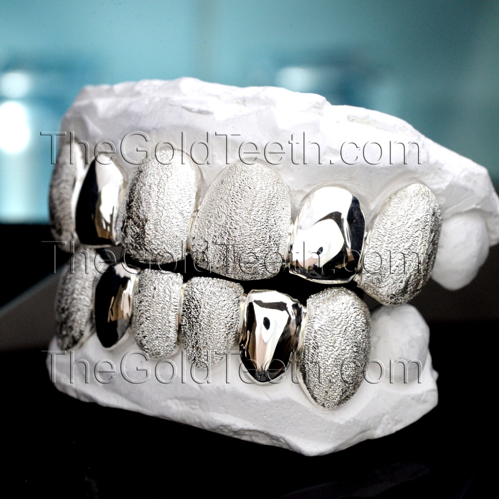 Custom Grillz .925 Sterling Silver Diamond Dust Handmade Real Grill Teeth