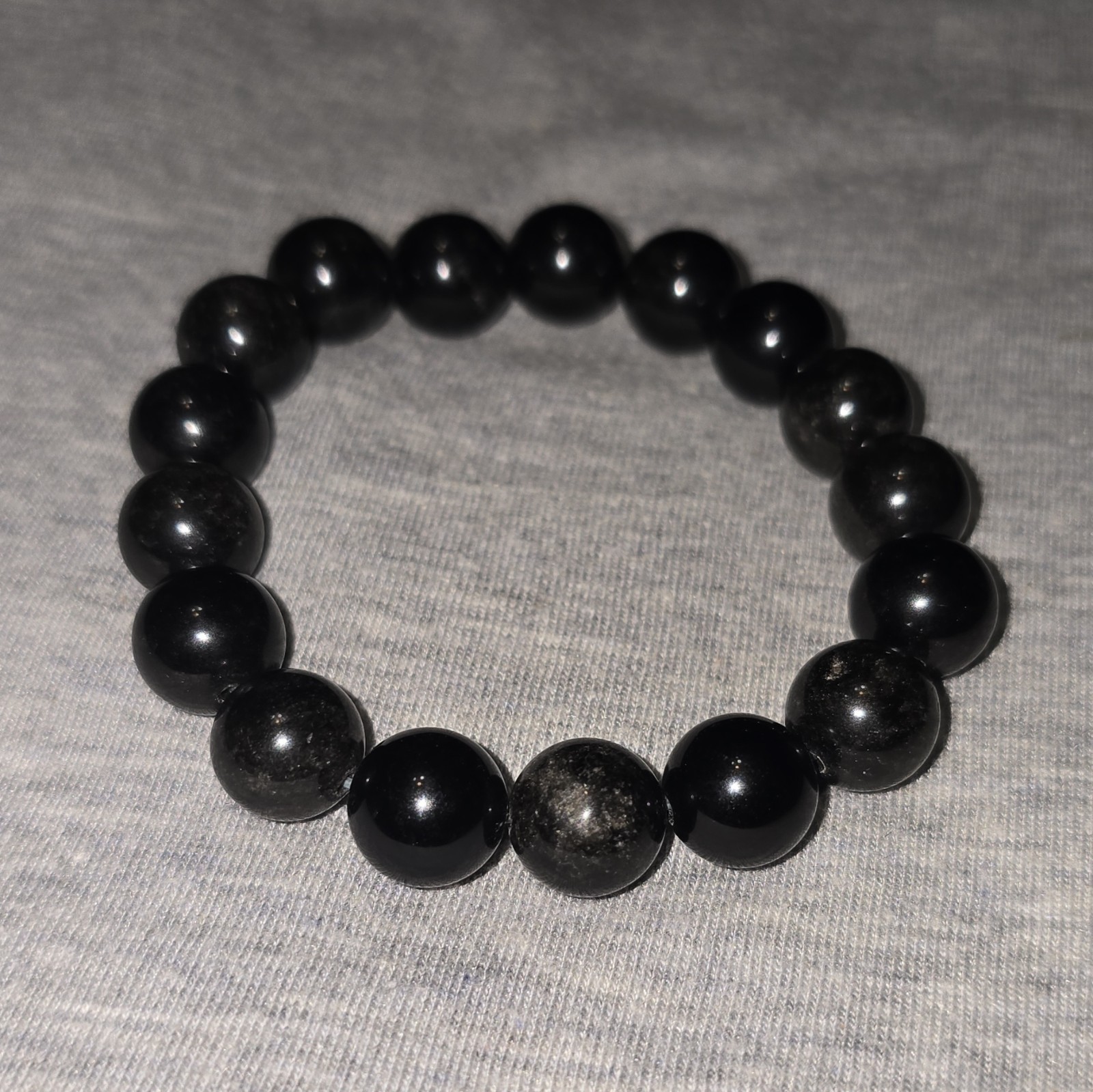Golden Obsidian Round Bead Beaded Stretch Bracelet Ball/Bead Chain Stackable