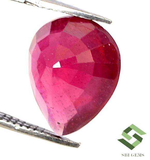 11×9 mm Natural Ruby Pear Cut 3.91 CTS Mozambique Faceted Loose Gemstone GF