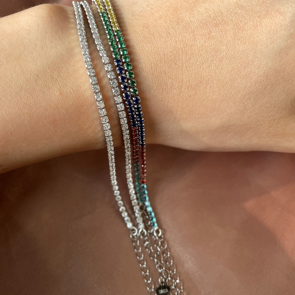Real Solid 925 Sterling Silver Diamond Cut 2-4mm Sparkle Rope Bracelet