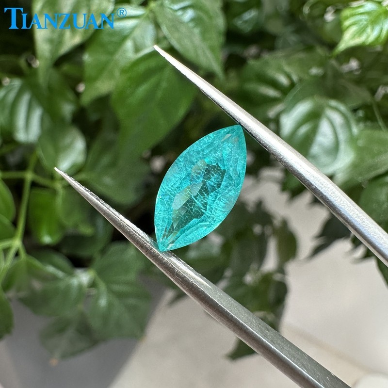 Synthetic YAG Marquise Shape Neon Paraiba Color with inclusions loose Gemstones